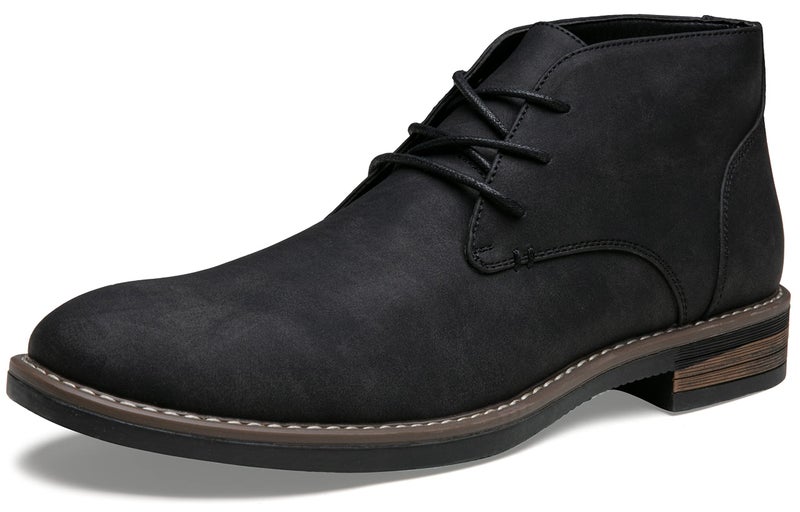 Jousen Men's Chukka Boots Lace Up Desert Ankle Boots Classic Causal Dress Boots for Men(AMY656A Black 10.5) - Image 1